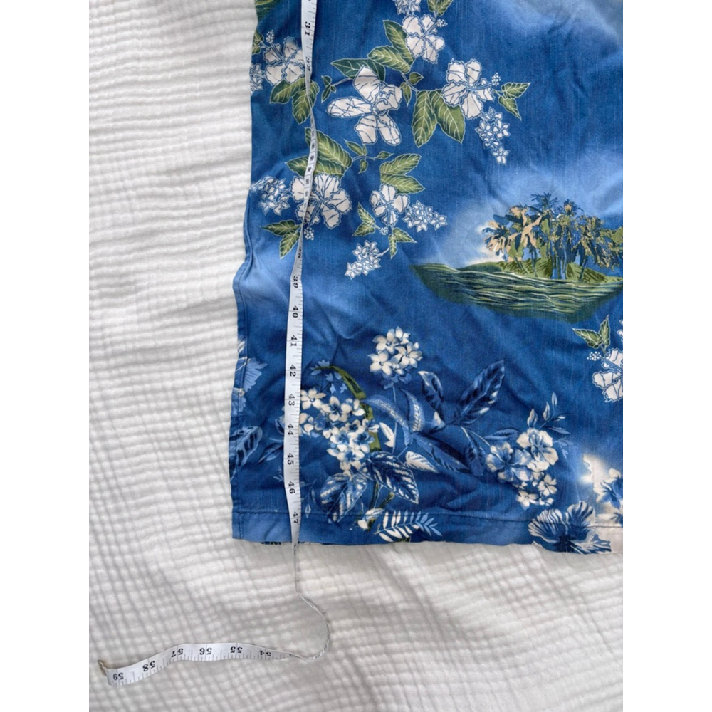 Women's Marsh Landing Blue & White Tropical Floral Maxi Dress S Rayon - Picture 8 of 12